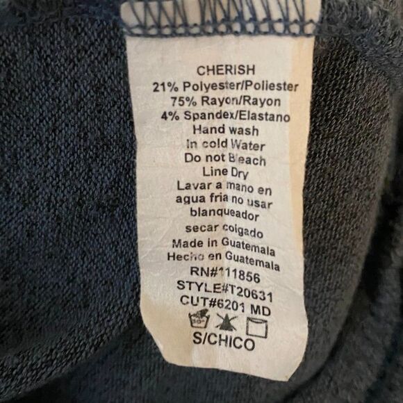 Cherish Oversized Long Sleeve Pullover Tunic Top Womens Size S - Picture 9 of 10